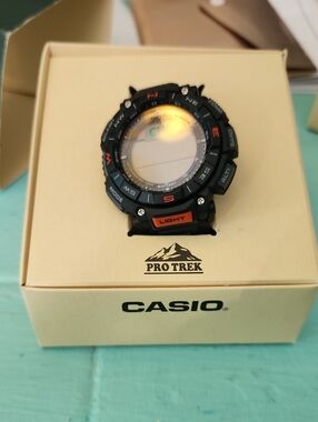 Casio Pro Trek Watch in Black with Orange Accents